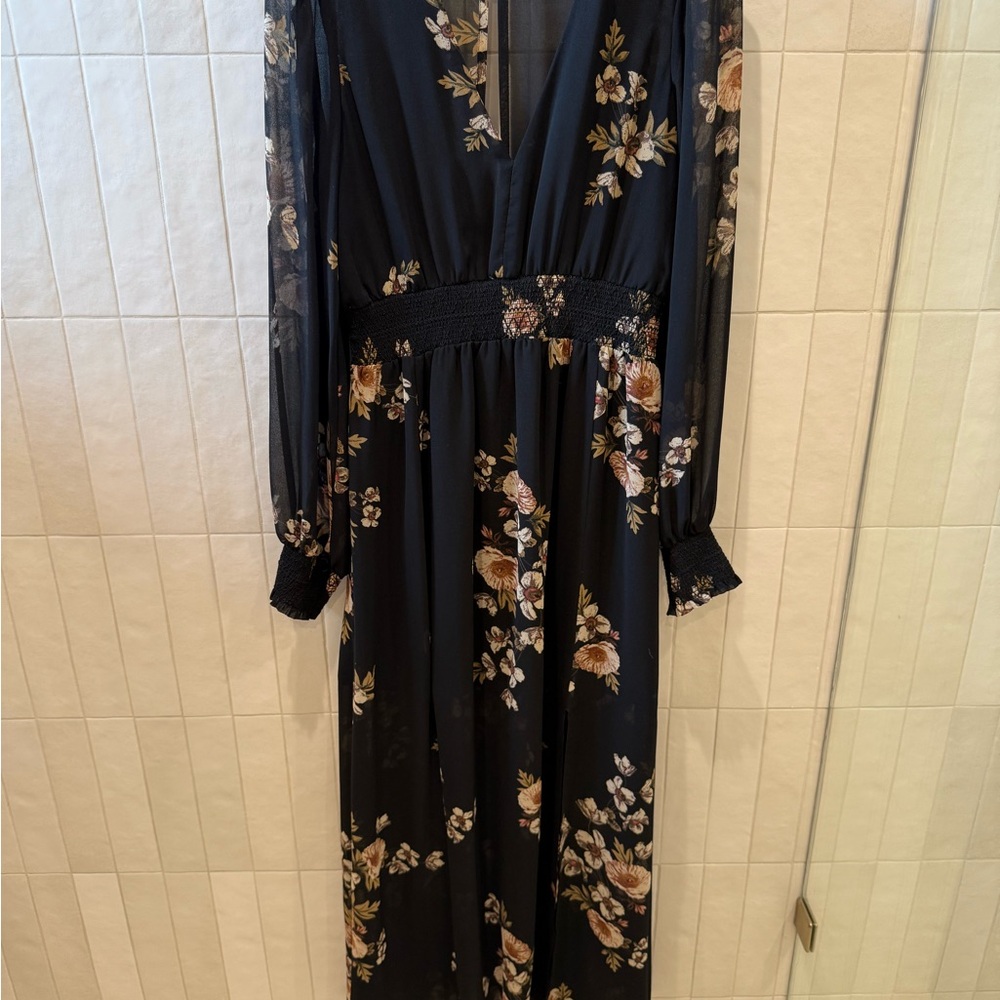 Floral Black Maxi Dress
